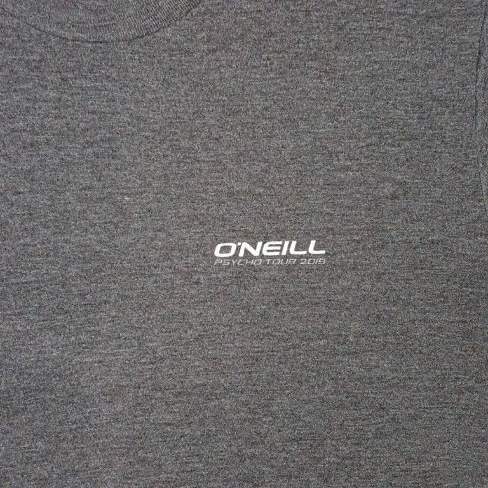 O'Neill Psycho Tour 2019 Tshirt Size Small PTP 19" Length 26" Color Gray & Whi